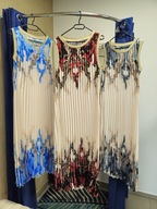 Sukienka czerwona r. Uni Italy, plisowana długa !!!