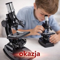 Mikroskop Dziecka Naukowy Szkolny 1200x ZESTAW PREPARATÓW OKAZJA