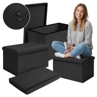 PUFA CZARNA WELUROWA ZE SCHOWKIEM SIEDZISKO SKRZYNIA KUFER RUHHY 60X30X30CM