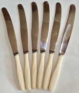 OBIADOWE ROSYJSKIE NOŻE Z BAKELITEM, komplet, 6 SZTUK