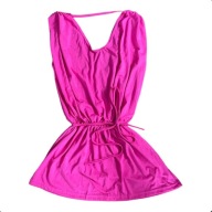 Tunika damska różowa na ramiączkach z wiązaniem S Pakuten