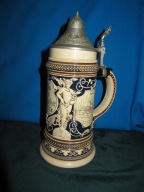 -OBNIŻKA--[@p5] -Stary Obieżyswiat kufel 23cm ok,1900r --22-