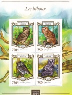 Niger 2015 ** cena 5,90 zł kat.7€ (2) - ptaki,sowy, arkusz