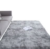 DYWAN SHAGGY PLUSZOWY JASNY SZARY 100x150 CM PUSZYSTY MIĘKKI FUTRZANY