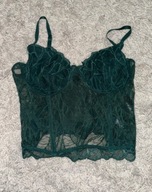85D NAKD na-kd koronkowy gorset biustonosz stanik butelkowa zieleń