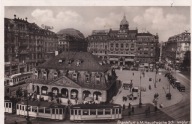 Frankfurt stacja kolejowa tramwaj samochody 1942r