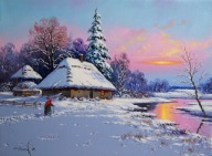 **ZIMOWY WIECZÓR**- 30x40 PLISZAK