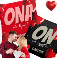 PODUSZKI DLA PAR NA WALENTYNKI – KOMPLET 2 SZTUK Z PERSONALIZACJĄ