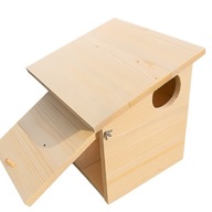 Drewniany domek dla wiewiórek budka karmnik schronienie z daszkiem