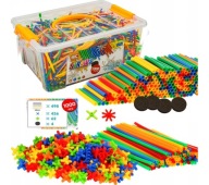 KLOCKI KONSTRUKCYJNE SŁOMKI PATYCZKI ZESTAW XXL 1000 EL.