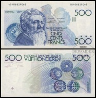 BNA - BELGIA 500 Franków 1982 nr 40406829063 # PODPISY 4 i 13 # P143 # VF+