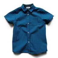 Pepco koszula dziecięca krótki rękaw bawełna niebieski rozmiar 98