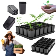 DONICZKI DO ROZSADY PLASTIKOWE DONICZKA Z PODSTAWKĄ KWADRATOWE PRODUKCYJNE