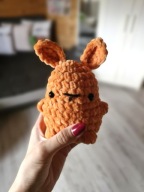 Maskotka Pluszowa Pomarańczowy Królik Handmade Amigurumi Wielkanoc Szydełko