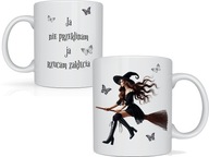 Zabawny śmieszny kubek dla niej czarownica na prezent na urodziny