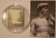 MICHELANGELO - DAVID 5 $ DOLARÓW 2010 COOK ISLANDS - CERAMIKA + CERTYFIKAT