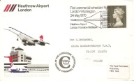 LONDON-WASCHINGTON -CONCORDE -koperta FDC -1976 rok -obieg KRAKÓW