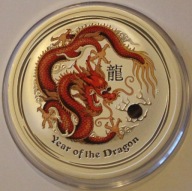 ROK SMOKA KOLOR 2012 - LUNAR 2 II 2 $ DOLAR AUSTRALIA 2012 - 2 OZ 999