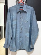 X Koszula Nick Taylor tajemnicze azteckie wzory niebieskoszara kieszeń L