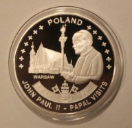 PAPIEŻ JAN PAWEŁ II 51 PIELGRZYMKA POLSKA WARSZAWA, KONGO 2007, SREBRZONA