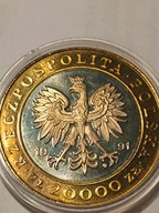Moneta 20000 zł 1991 r. 225 lat Mennicy Warszawskiej !!