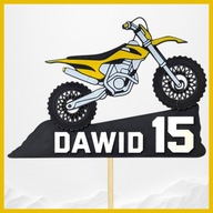 Topper na tort dekoracja MOTOR MOTOCROSS MOTOCYKL CROSS wybierz IMIE i WIEK