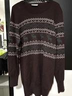 Ś Stormberg Bożonarodzeniowy szary odcień bordo renifery 50% wełna 2XL