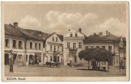 977 Sucha Beskidzka Rynek Pompa Paliw Powozy konne Restauracja Szyld rzadka