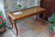 Ława drewniana stolik dębowa ratan duża brązowa stylowa