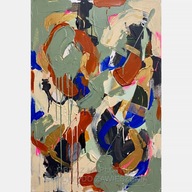 Abstrakcja farba olejna zacieki plamy obraz na płótnie 58x85 do salonu