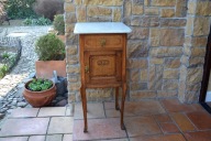 Stolik stylowy ludwik marmur brązowy dębowy