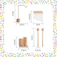 Stolik muzyczny PIXEL beżowy drewniany z cymbałkami i bębenkami