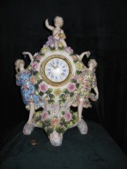 DOBRA CENA -Misnia Porcelanowy Zegar Kominkowy XIXw