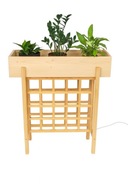 Kwietnik z miejscem na butelki i sadzonki drewniana skrzynka 80 cm