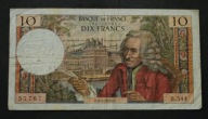 Francja - banknot - 10 Frank 1970 rok