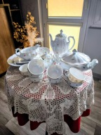 ĆMIELÓW BOLERO Józefina Serwis obiadowy i kawowy w kol. biał. ze zdobieniem