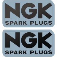 2x Naklejka Sponsorska z Logo NGK SPARK PLUGS Czarna, 3 Rozmiary Nalepka