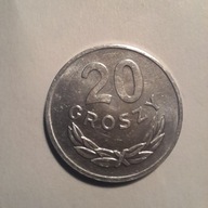 20 groszy 1985, piękna mennicza SKRĘTKA.