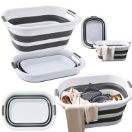 SKŁADANY KOSZ NA PRANIE WĄSKI DUŻY MISKA SILIKONOWA SKŁADANA DUŻA DLA PSA