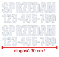 Naklejka SPRZEDAM numer telefonu komplet 2szt 30cm