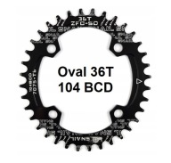 Zębatka Narrow Wide 36T CZARNA owalna 104BCD SNAIL