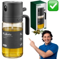 BUTELKA Z DOZOWNIKIEM SPRAY NA OLIWĘ OLEJ 250ml SZKLANY ROZPYLACZ | KUKETO