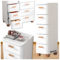 BIAŁA SZAFKA Z 5 SZUFLADAMI ŁAZIENKOWA WYSOKA WĄSKA 30CM DOSMO REGAŁ SŁUPEK