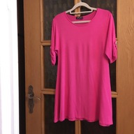 BLUZKA TUNIKA STYLE (M) FUKSJA SREBRNE GUZIKI