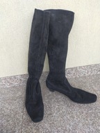 PETER KAISER nr 40-41/7,5UK wygodne czarne kozaki na słupku skóra