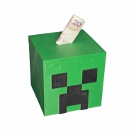 Skarbonka 3D Minecraft pomysł na prezent dekoracja pokój Creeper