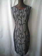 Sukienka w czarno-białą siateczkę - S