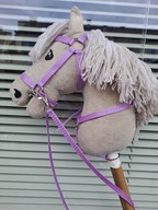 Ogłowie kantar uzda uprząż dla Hobby Horse A4 z napierśnikiem różowee