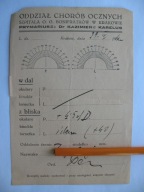 KRAKÓW SZPITAL OO.BONIFRATRÓW RECEPTA NA OKULARY SZKŁA ZEISS JAN VOIGT 1934