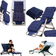 LEŻAK OGRODOWY FOTEL PLAŻOWY ROZKŁADANY LEŻANKA PODUSZKA KRZESŁO NA TARAS